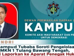 LSM Kampud Tubaba Soroti Pengelolaan Dana BOS SMKN 1 Tulang Bawang Tengah, Siap di Laporkan ke Aparat Penegak Hukum